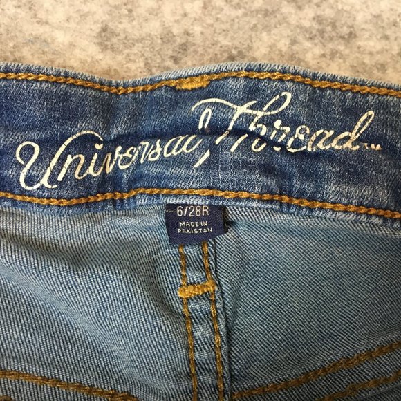 Universal Thread Jeans 6 28 High Rise Skinny Medium Wash Distressed Stretch Blue - Picture 8 of 15